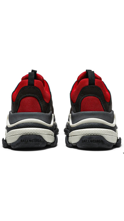 Balenciaga Triple S Red/Black Pre-Distressed