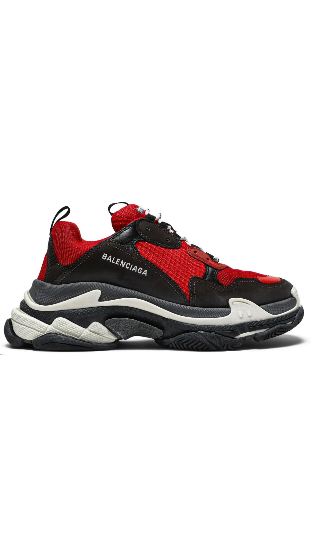 Balenciaga Triple S Red/Black Pre-Distressed